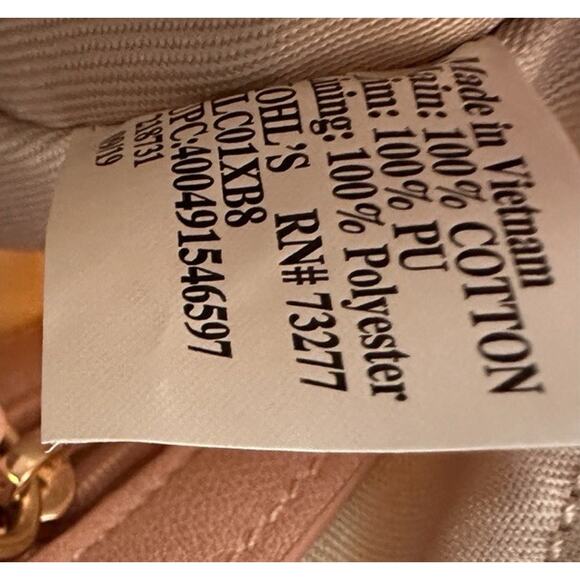 LC Lauren Conrad Pink & Cream Striped Handbag with Clear Ring Handles - Picture 5 of 8